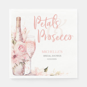 Serviette En Papier Pétales de saumon rose pâle et Floral de Prosecco