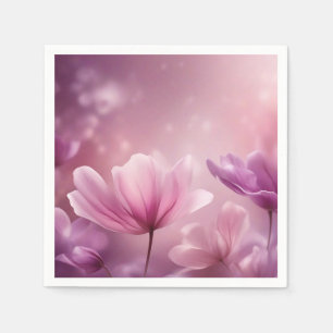 Serviette En Papier Pétales Délicates En Rose Et Violet