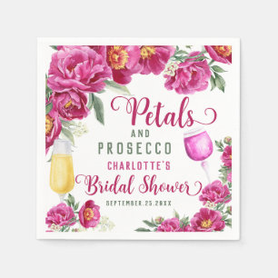 Serviette En Papier Pétales et Prosecco Fête des mariées florale rose