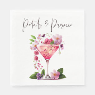 Serviette En Papier Pétales et Prosecco Fête des mariées florale rose