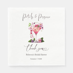 Serviette En Papier Pétales et Prosecco Fête des mariées florale rose