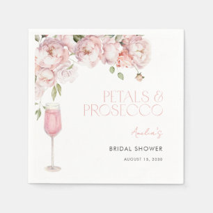 Serviette En Papier Pétales et Prosecco Fête des mariées florale rose 