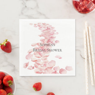 Serviette En Papier Pétales rose romantique Fête des mariées florale