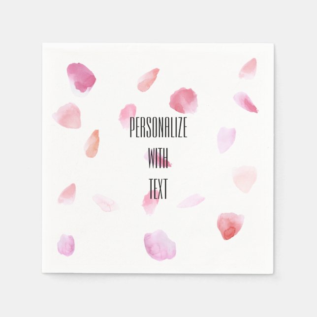 Serviette En Papier Pétales Roses romantiques (Devant)