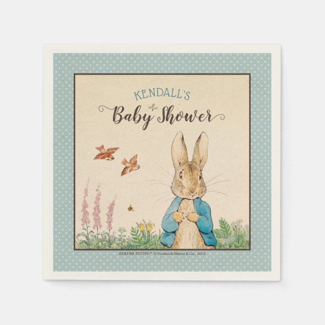 Serviette En Papier Peter Rabbit | Baby shower garçon (Devant)