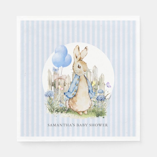 Serviette En Papier Peter Rabbit classique Baby shower garçon (Devant)