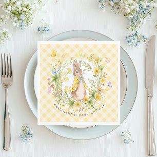 Serviette En Papier Peter Rabbit Fleur sauvage En vichy Baby shower Ne