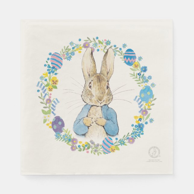 Serviette En Papier Peter Rabbit Flore de Pâques (Devant)