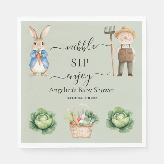 Serviette En Papier Peter Rabbit Légumes M. McGreggor Garden Party (Devant)