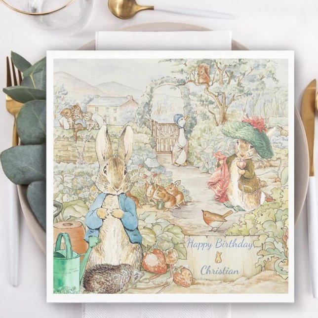 Serviette En Papier Peter the Rabbit Garden Histoire Anniversaire (Créateur téléchargé)