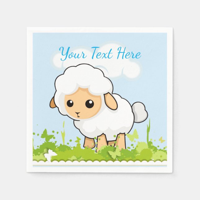 Serviette En Papier Petit Agneau Cutest (Devant)