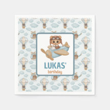 Petit Aviateur Bear Pastel Blue Anniversaire