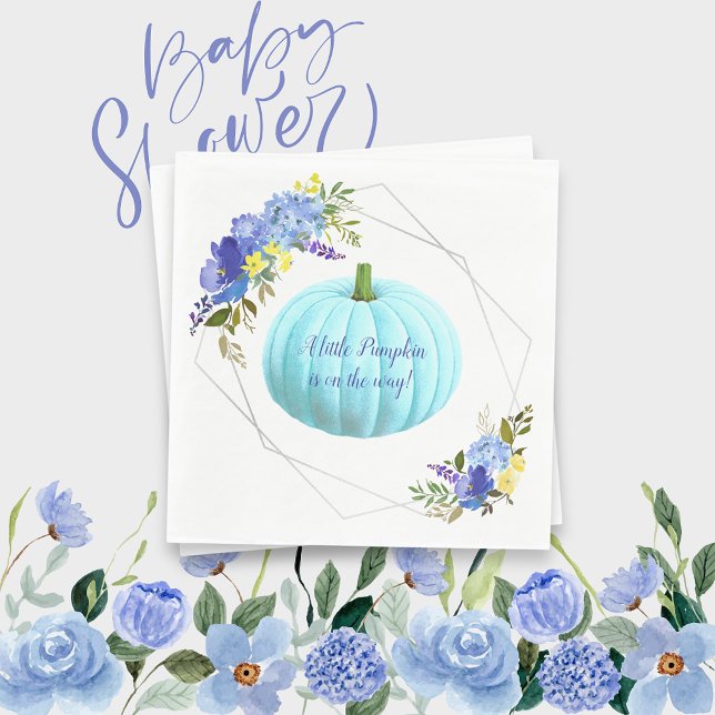 Serviette En Papier Petit Baby shower Citrouille bleu (Créateur téléchargé)