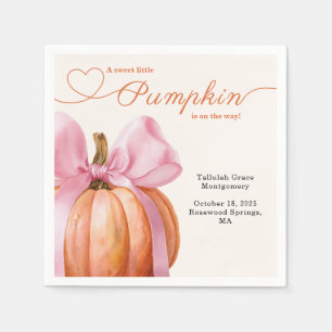 Serviette En Papier Petit Baby shower Citrouille - Chute de Bow Rose
