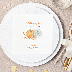 Serviette En Papier Petit Baby shower Citrouille Élégant Simple