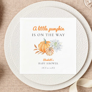 Serviette En Papier Petit Baby shower Citrouille Élégant Simple Modern