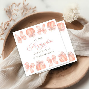 Serviette En Papier Petit Baby shower Citrouille Pink Bow