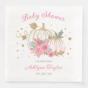 Serviette En Papier Petit Baby shower Citrouille Twin Girl