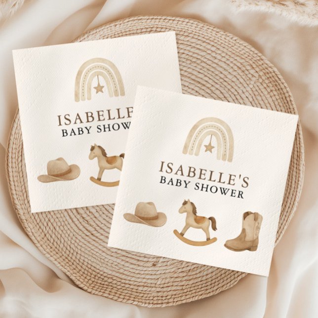 Serviette En Papier Petit Baby shower Cowboy (Little Cowboy Baby Shower Napkins)