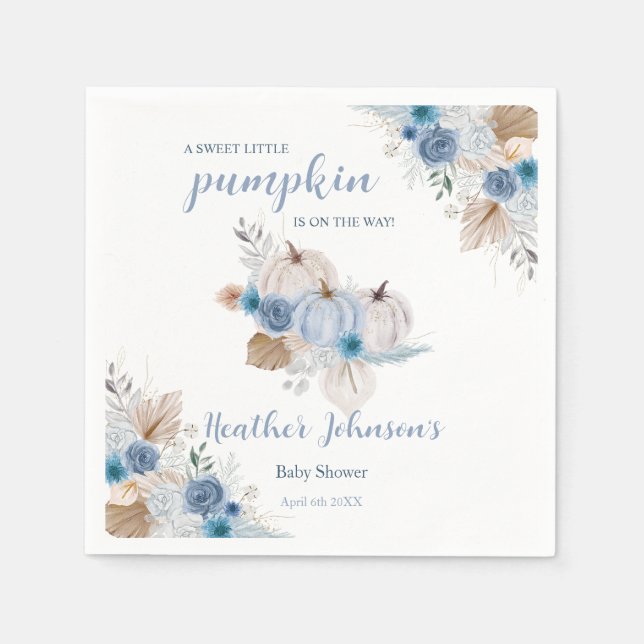 Serviette En Papier Petit Baby shower d'automne doux Citrouille (Devant)