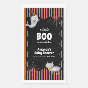 Serviette En Papier Petit Baby shower de chat Fantôme de Boo coloré