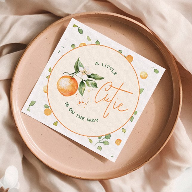 Serviette En Papier Petit Baby shower de Citrus orange Cutie (Créateur téléchargé)