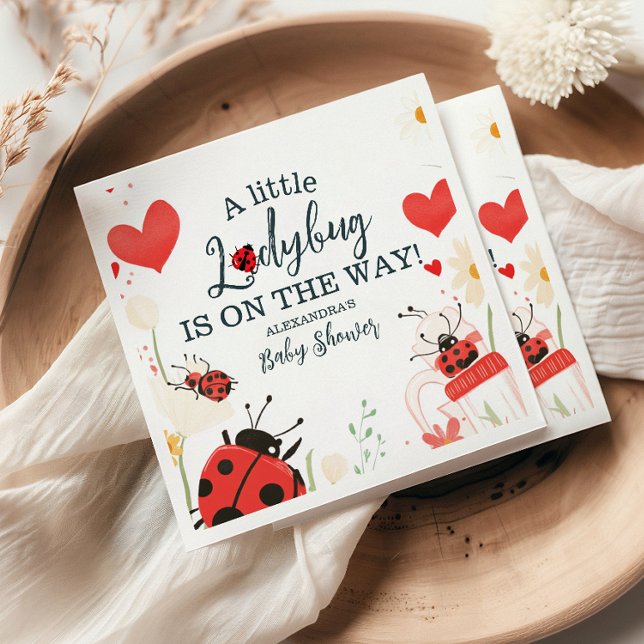 Serviette En Papier Petit Baby shower de fille Ladybug (Créateur téléchargé)