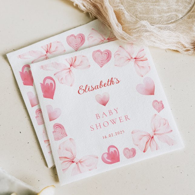 Serviette En Papier Petit Baby shower de la corneille rose (Créateur téléchargé)