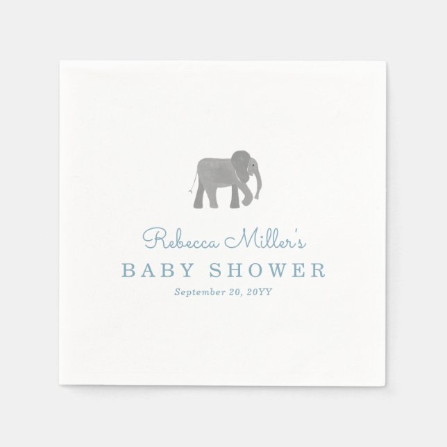 Serviette En Papier Petit Baby shower éléphant (Devant)