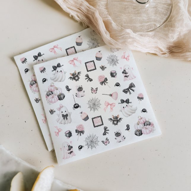 Serviette En Papier Petit Baby shower fille d'Halloween Boo (Créateur téléchargé)