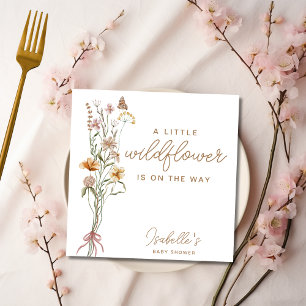 Serviette En Papier Petit Baby shower Floral Fleur sauvage fille