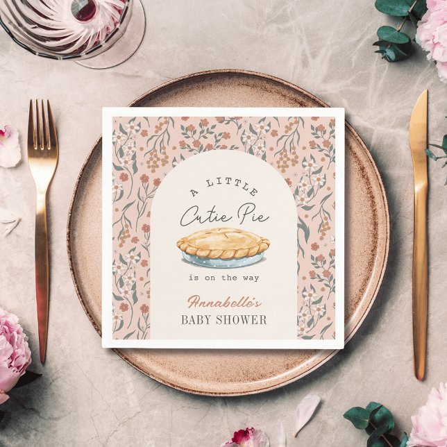Serviette En Papier Petit Baby shower Floral Rose Pie Cutie (Créateur téléchargé)
