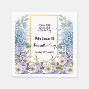 Serviette En Papier Petit Baby shower Hydrangea bleu doux