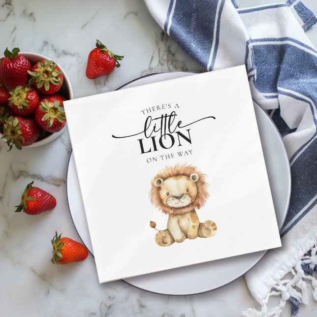 Serviette En Papier Petit Baby shower Lion mignon (Créateur téléchargé)
