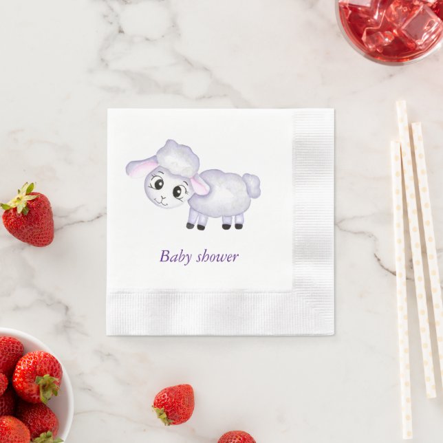 Serviette En Papier Petit Baby shower mouton d'agneau (En situation)