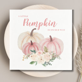 Serviette En Papier Petit Baby shower rose Citrouille