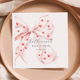 Serviette En Papier Petit Baby shower rouge rose doux