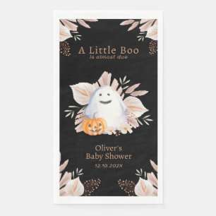 Serviette En Papier Petit Boo Boho noir élégant Baby shower fantôme