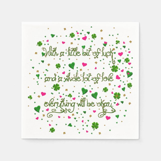 Serviette En Papier Petit bout de serviettes irlandaises en papier-bla (Devant)