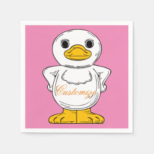 Serviette En Papier Petit Canard Blanc Standing Thunder_Cove