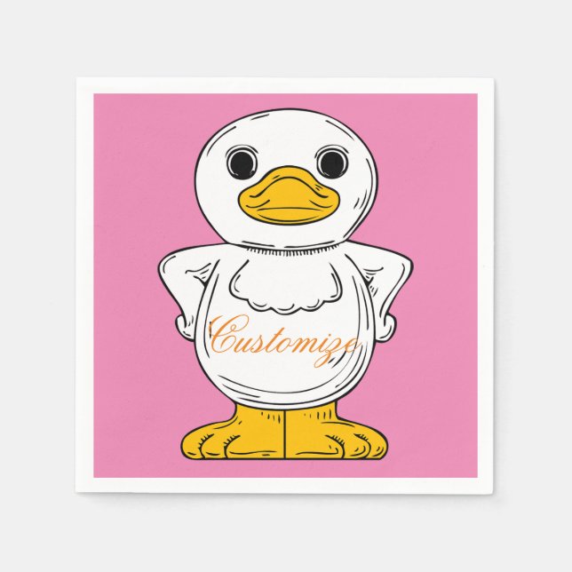 Serviette En Papier Petit Canard Blanc Standing Thunder_Cove (Devant)