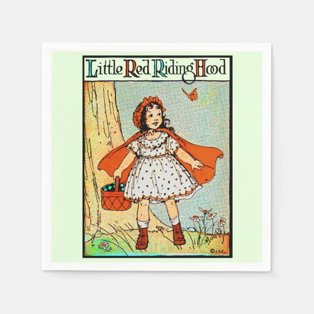 Serviette En Papier Petit Chaperon Rouge Vintage Mignon (Devant)