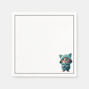 Serviette En Papier Petit Chat coloré
