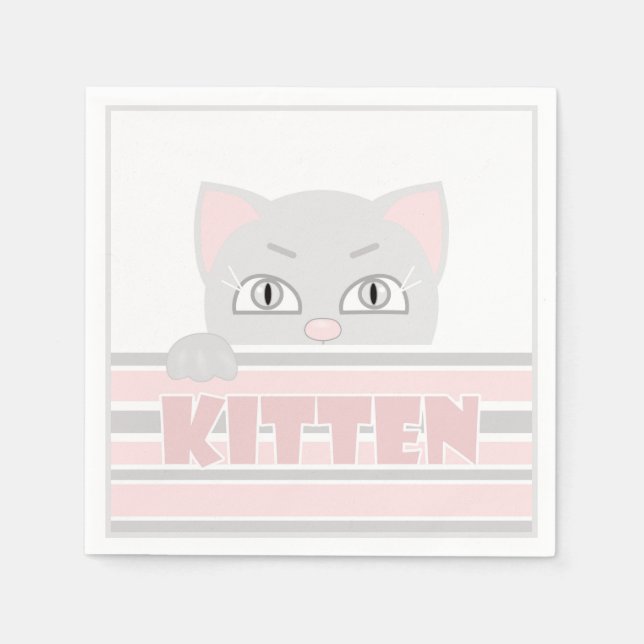 Serviette En Papier Petit chaton (Devant)