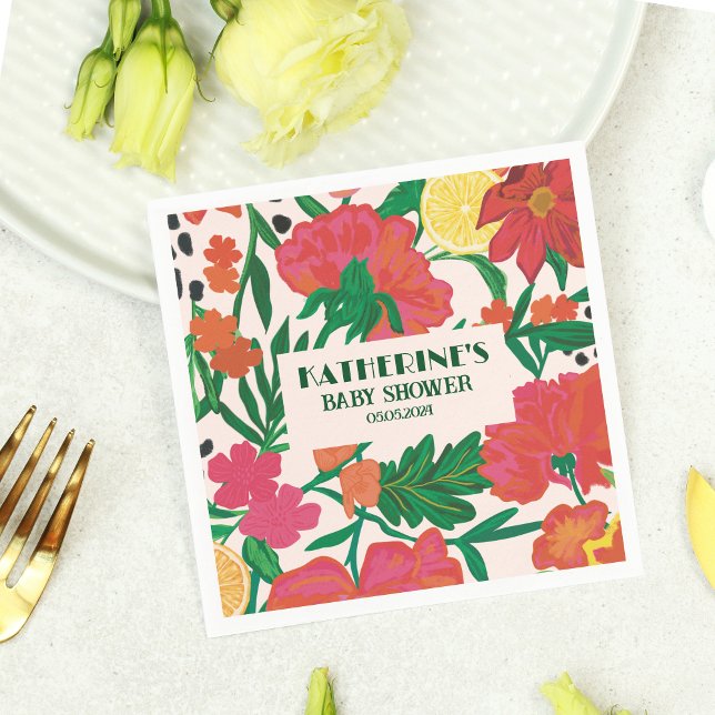 Serviette En Papier Petit chou en route Fête de bébé au citron (Créateur téléchargé)