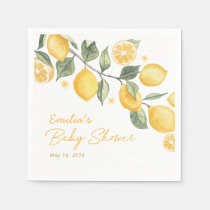 Serviette En Papier Petit Citron Baby Shower Personnalisé