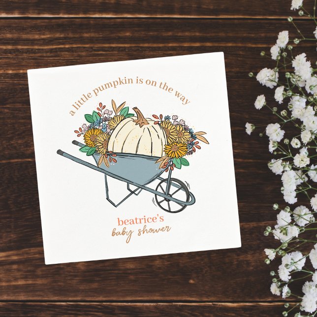 Serviette En Papier Petit Citrouille sur le chemin Baby shower d'autom (Créateur téléchargé)