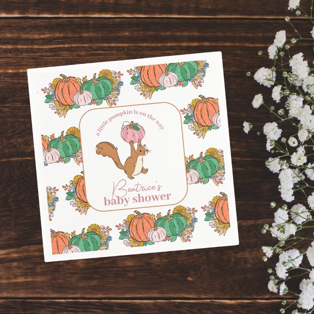 Serviette En Papier Petit Citrouille sur le chemin Baby shower des fil (Créateur téléchargé)