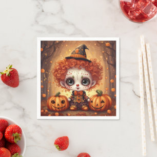 Serviette En Papier Petit clown d'Halloween 1
