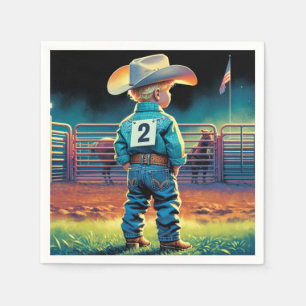 Serviette En Papier Petit Cowboy à Rodeo clôture Drapeau américain Che
